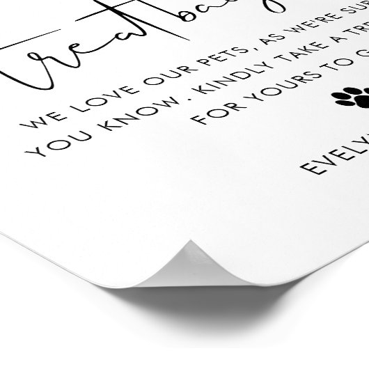 STELLA-huisdierentreatzak, hondenkoekjesbar Huweli Poster (Hoek)