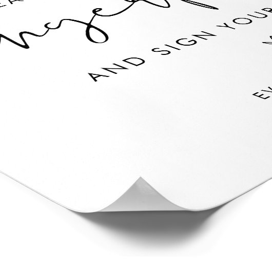 STELLA Huwelijk Vingerafdruk Gast Boek Sign Poster (Hoek)