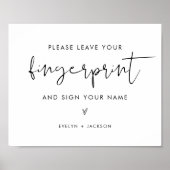 STELLA Huwelijk Vingerafdruk Gast Boek Sign Poster (Voorkant)