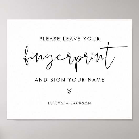 STELLA Huwelijk Vingerafdruk Gast Boek Sign Poster (Voorkant)