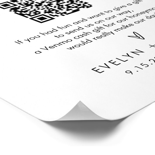 STELLA Huwelijksreis Fonds Trouwbord Poster (Hoek)