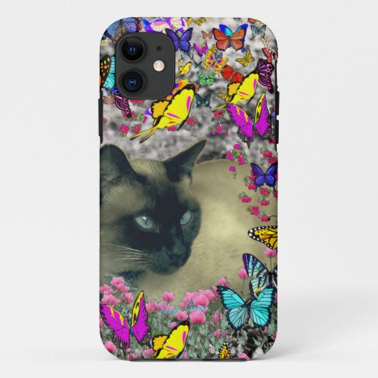 Stella in Butterflies Chocolate Point Siamese Cat Case-Mate iPhone Case (Achterkant)