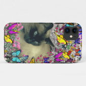 Stella in Butterflies Chocolate Point Siamese Cat Case-Mate iPhone Case (Achterkant (horizontaal))