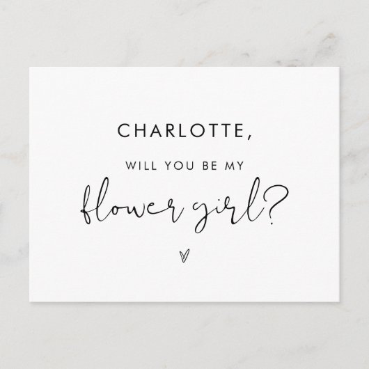 STELLA Je wordt mijn Bloemenmeisje Note Kaart (Voorkant)