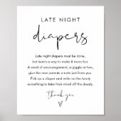 STELLA Late Night Luiers Baby shower Teken Poster (Voorkant)