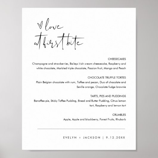 STELLA Liefde Bij Eerste Bijt Dessert Teken Poster (Voorkant)