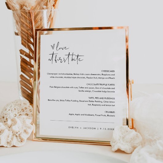 STELLA Liefde Bij Eerste Bijt Dessert Teken Poster