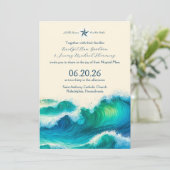 Stella Maris bruiloft uitnodiging (Staand voorkant)