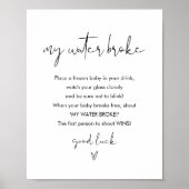 STELLA Mijn Water Broke Baby shower Game Sign Poster (Voorkant)