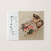 STELLA Minimal Photo Bloemenmeisje Voorstel Legpuzzel (Horizontaal)