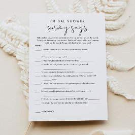 STELLA Minimal Vrijgezellenfeest Survey zegt spel Kaart