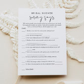 STELLA Minimal Vrijgezellenfeest Survey zegt spel Kaart