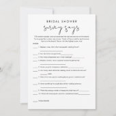 STELLA Minimal Vrijgezellenfeest Survey zegt spel Kaart (Voorkant)