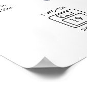 STELLA Minimalist 1e Verjaardag Mijlpaal teken Poster (Hoek)