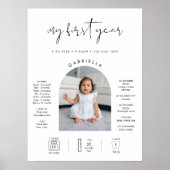 STELLA Minimalist 1e Verjaardag Mijlpaal teken Poster (Voorkant)