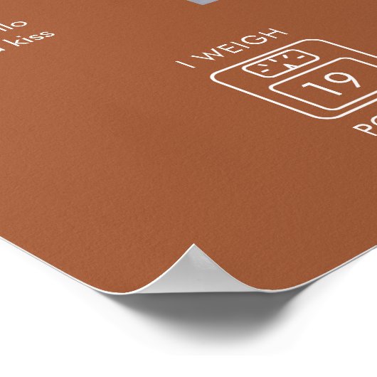 STELLA Minimalist Sienna 1e Verjaardag Milestone Poster (Hoek)