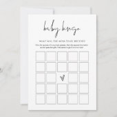 STELLA Minimalistisch Baby shower Bingo Game Kaart (Voorkant)