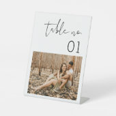 STELLA Minimalistisch Fototafelnummer Reclamebord Met Voetstuk (Voorkant)