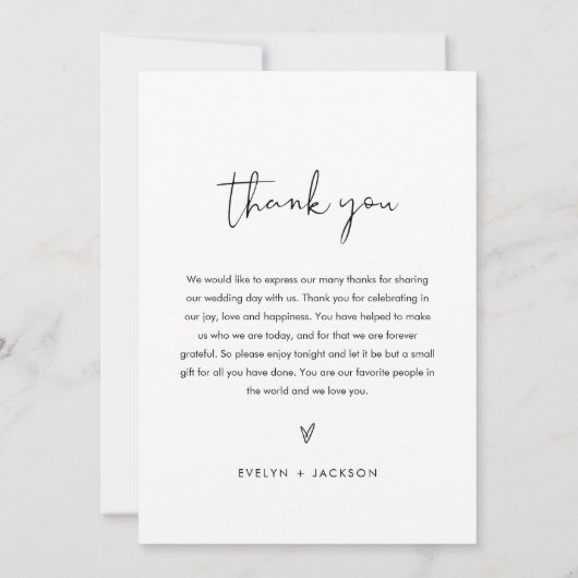 STELLA Minimalistisch huwelijksmenu 5x7 (Achterkant)