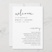 STELLA Minimalistisch huwelijksprogramma 5x7 Kaart (Voorkant)