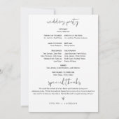 STELLA Minimalistisch huwelijksprogramma 5x7 Kaart (Achterkant)