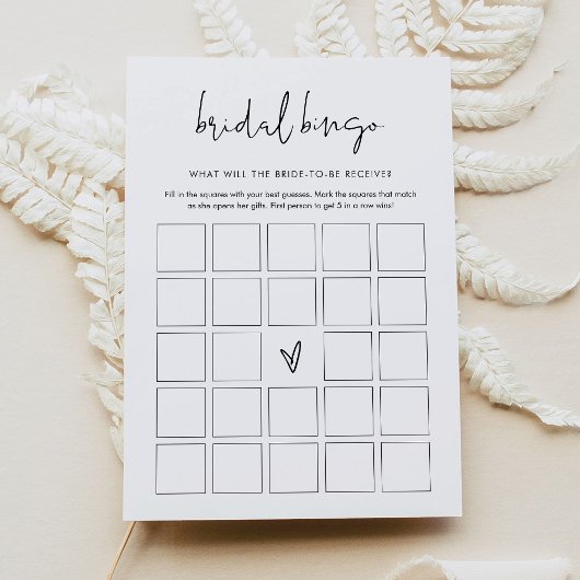 STELLA Minimalistisch Vrijgezellenfeest Bingo spel Kaart