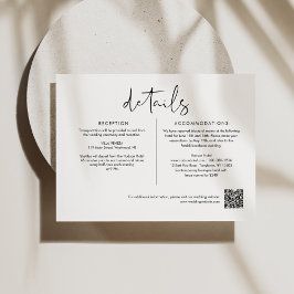 STELLA Minimalistische bruiloft details 6.5x4.25 Informatiekaartje