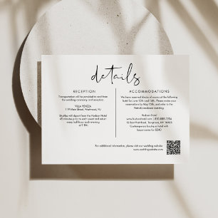 STELLA Minimalistische bruiloft details 6.5x4.25 Informatiekaartje