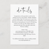 STELLA Minimalistische bruiloft Details Kaart, 3.5 Informatiekaartje (Voorkant)