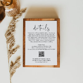 STELLA Minimalistische bruiloft details QR Code 3. Informatiekaartje