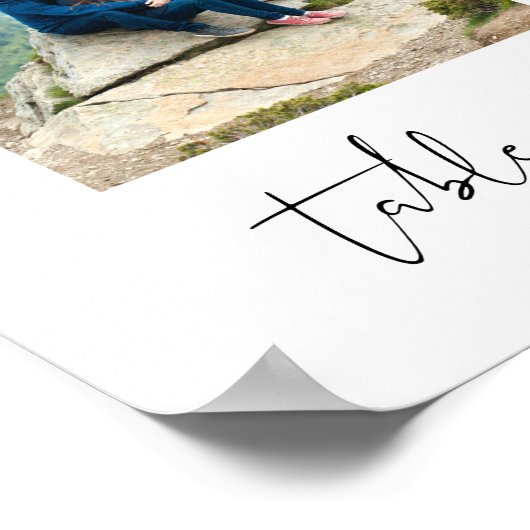 STELLA Minimalistische Bruiloft Foto Tafel Nummer  Poster (Hoek)