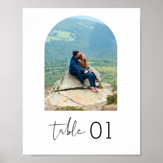 STELLA Minimalistische Bruiloft Foto Tafel Nummer  Poster (Voorkant)