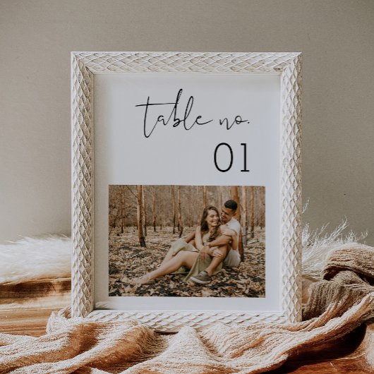 STELLA Minimalistische Bruiloft Foto Tafel Nummer  Poster