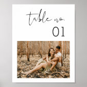 STELLA Minimalistische Bruiloft Foto Tafel Nummer  Poster (Voorkant)