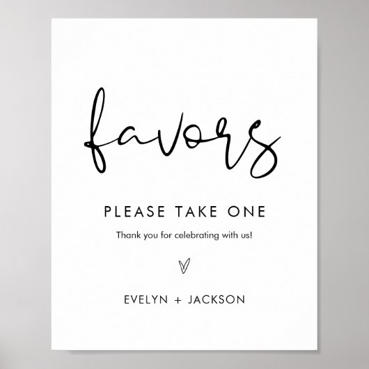 STELLA Minimalistische bruiloft gunsten teken Poster (Voorkant)