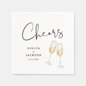 STELLA Minimalistische bruiloft proost cocktail Servet (Voorkant)