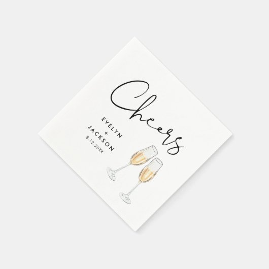 STELLA Minimalistische bruiloft proost cocktail Servet (Hoek)