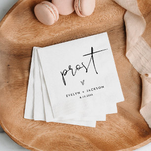 STELLA minimalistische bruiloft prost juicht cockt Servet