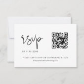 STELLA Minimalistische Bruiloft QR Code RSVP Kaartje (Voorkant)