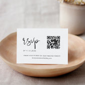 STELLA Minimalistische Bruiloft QR Code RSVP Kaartje