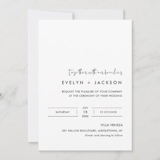 STELLA Minimalistische bruiloft uitnodiging met fo (Voorkant)