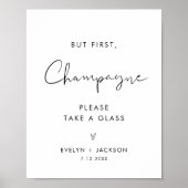 STELLA Minimalistische Champagne trouwbord Poster (Voorkant)