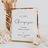 STELLA Minimalistische Champagne trouwbord Poster