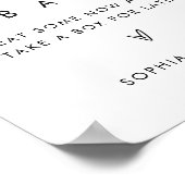 STELLA Minimalistische Cookie Bar Trouwvoorkeurtek Poster (Hoek)