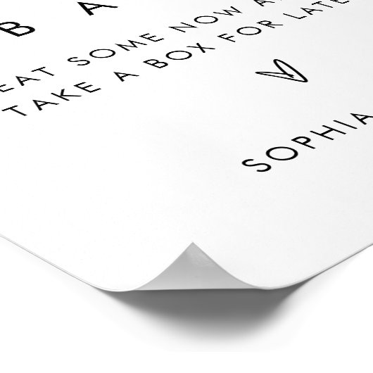 STELLA Minimalistische Cookie Bar Trouwvoorkeurtek Poster (Hoek)