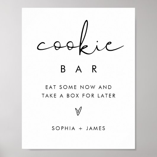 STELLA Minimalistische Cookie Bar Trouwvoorkeurtek Poster (Voorkant)