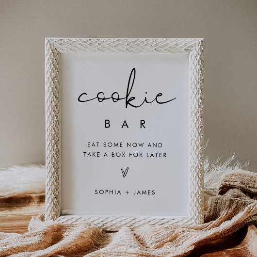 STELLA Minimalistische Cookie Bar Trouwvoorkeurtek Poster