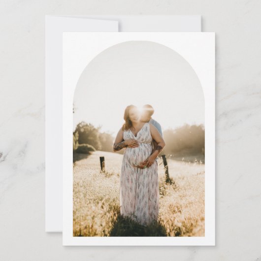 STELLA Minimalistische foto Oh Baby shower Uitnodi Kaart (Achterkant)