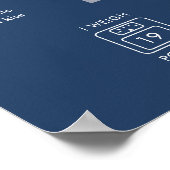 STELLA Minimalistische marine 1e verjaardag mijlpa Poster (Hoek)