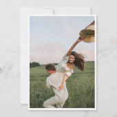 STELLA Minimalistische marine foto bruiloft Kaart (Achterkant)